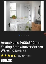 folding chrome bath shower screen for sale  BEXLEY