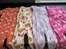 Carter’s Lote De 4 Footie One Piece PJ’s Girts 4T Unicórnio Frango Dino Panquecas comprar usado  Enviando para Brazil