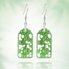 ‌Brincos vintage charme de jade hetian e jaspe verde gota de orelha presente de aniversário feminino comprar usado  Enviando para Brazil