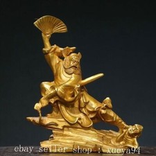 Estátua espada mestre deus Zhong Kui ChungKuel ouro bronze chinês antigo 8,6" comprar usado  Enviando para Brazil