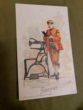 1892 Noruega Sapatos Sapateiro Singer Máquina de Costura Países Cartão Comercial Mundial comprar usado  Enviando para Brazil