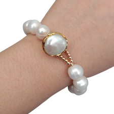 Pulseira de pérolas cultivadas em água doce joias femininas para mães presente de Natal comprar usado Pulseira de pérolas cultivadas em água doce joias femininas para mães presente de Natal comprar usado  Enviando para Brazil