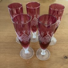 cranberry wine glass for sale  LOUGHBOROUGH