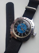 Masculino URSS Amphibia Submarine Vostok impermeável com uma alça da OTAN, usado comprar usado  Enviando para Brazil