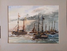 Aquarell maritim fischerboote gebraucht kaufen  Worpswede
