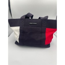 Bolsa tote Tommy Hilfiger azul marinho colorblock lona vermelha branca  comprar usado  Enviando para Brazil