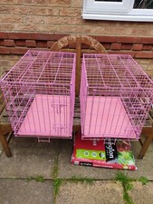 Pink dog cage for sale  HARLOW