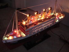 Usado, Modelo de navio de cruzeiro Titanic de madeira com luz intermitente 16" comprar usado  Enviando para Brazil