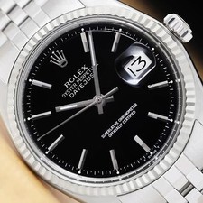 RELÓGIO ROLEX MASCULINO DATEJUST MOSTRADOR PRETO BISEL CANELADO OURO BRANCO 18K AÇO INOXIDÁVEL comprar usado  Enviando para Brazil