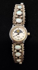 RELÓGIO NATIVO NAVAJO OPALA PRATA ESTERLINA VINTAGE MOULIN QUARTZO LUA E SOL RELÓGIO DE SOL  comprar usado  Enviando para Brazil