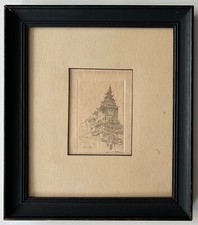 Signed framed etching for sale  San Bruno