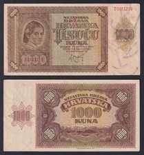 Banconota croazia 1000 usato  Chieri