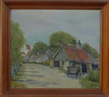 Desconocido Monogramista / Dorfstrasse con Carreta / Pintura Al Óleo Fechado comprar usado  Enviando para Brazil