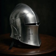 Medieval barbuta visored d'occasion  Expédié en Belgium