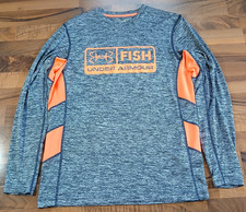 Usado, Camisa masculina Under Armour peixe equipamento térmico solto aberturas cinza urze laranja M comprar usado  Enviando para Brazil