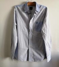 Chemise bleue rayures d'occasion  Bourg-de-Thizy