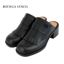 Sandálias sapatos Bottega Veneta sapatos couro preto sabot mula franja tamanho 34,5 comprar usado  Enviando para Brazil