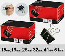 Grampos dobráveis Bulldog metal papel fichário aderência 15mm 19mm 25mm 32mm 41mm, 51mm, usado comprar usado  Enviando para Brazil