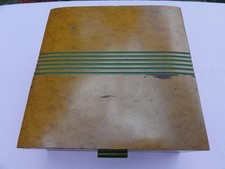 Caixa de joias folheada a madeira vintage art déco cauda de pomba burl e cabo de baquelite verde, usado comprar usado  Enviando para Brazil