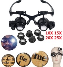 Lupa de reparo de relógio joalheria 8 lentes olho duplo lupa óculos com luz LED EUA comprar usado  Enviando para Brazil