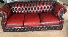 leather oxblood 3 seater sofa for sale leather oxblood 3 seater sofa for sale WALTHAM CROSS