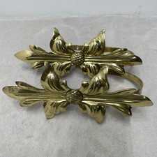 Cortina arco folha latão 2 vintage amarrar costas ouro Índia pátina abacaxi pesado centro comprar usado  Enviando para Brazil