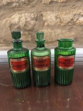 Green medicine bottles for sale  CREWKERNE