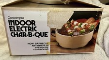 Vintage Contempra Amêndoa ECB-25 Crock Grill Sem Fumaça 12" Redonda Elétrica Interna comprar usado  Enviando para Brazil
