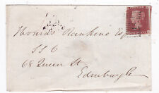 1845 QV 1d SELO VERMELHO CENTAVO NA CAPA LOCHGILPHEAD PARA QUEEN STREET EDINBURGH comprar usado  Enviando para Brazil