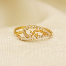 Anel de ouro 18k para joias femininas de casamento tamanho 7,25 comprar usado  Enviando para Brazil