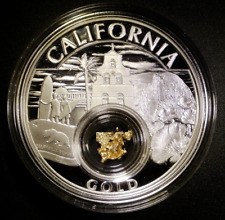 Treasures of the U.S. 2020 ~ prueba 1 oz plata .999 ~ oro de California con certificado de autenticidad segunda mano  Embacar hacia Argentina