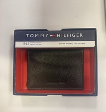 Carteira masculina de couro preta Tommy Hilfiger foto manga inserção nova comprar usado  Enviando para Brazil