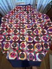 Colcha de retalhos chinesa vintage feita à mão cobra aranha 60x62 dupla face comprar usado  Enviando para Brazil