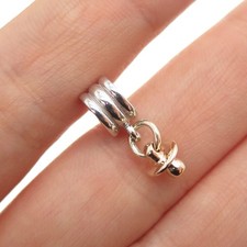 Usado, Berloque pendurado chupeta bebê prata esterlina 925 e ouro Pandora comprar usado  Enviando para Brazil