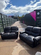 Black leather seater for sale  OLDBURY
