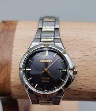 Seiko Core relógio solar feminino 100m 5.5" pulseira de dois tons preto 28mm estojo V137 0CH0  comprar usado  Enviando para Brazil