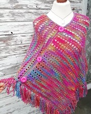 Regenbogen poncho häkelponcho gebraucht kaufen  Ruhmannsfelden