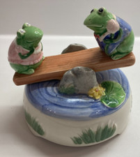 Usado, CAIXA DE MÚSICA VINTAGE OTAGIRI Mary Ann Baker FROG movimento cerâmica ilumina minha vida comprar usado  Enviando para Brazil