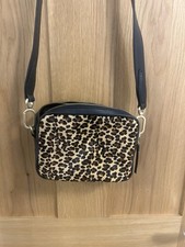 Black leather leopard for sale  BIGGLESWADE