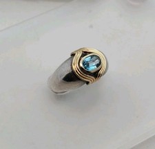 Anel David Yurman prata esterlina e ouro 14K topázio azul tamanho 7, usado comprar usado  Enviando para Brazil