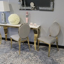 Krzesło Ludwik Gold glamour Grey złote krzesła tapicerowane szare, kołatka na sprzedaż  PL