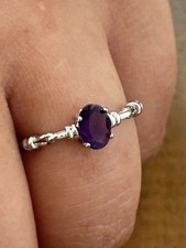Bague ajustable améthyste d'occasion  Chalon-sur-Saône