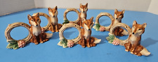 Conjunto de 6 anéis de guardanapo de cerâmica floral Fitz & Floyd Reynard the Fox com tronco floresta comprar usado  Enviando para Brazil