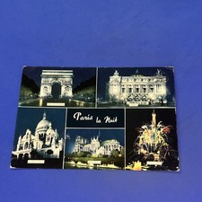 Paris nuit cartolina usato  Bari