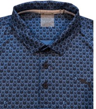 Camisa polo masculina estampada Puma golfe GRANDE padrão de cabeças Puma (pequena falha), usado comprar usado  Enviando para Brazil