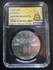 Moeda de prata olímpica 1984-D $1 etiqueta NGC GEM não pise em mim laje patriótica comprar usado  Enviando para Brazil