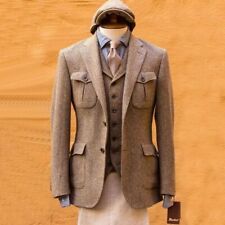Terno masculino espinha de peixe 4 bolsos conjunto de 3 peças (jaqueta + colete + calça) ternos sociais comprar usado  Enviando para Brazil
