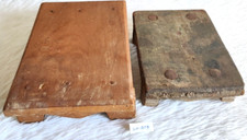 Conjunto de 2 rodapés pequenos antigos primitivos feitos à mão de madeira multiuso WN209, usado comprar usado  Enviando para Brazil