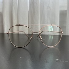 NOVO SEM ETIQUETAS óculos de moda aviador armação de metal rosa ouro rosa browline 60 19 148 comprar usado  Enviando para Brazil