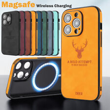 Leder Magnet Magsafe Hülle Für iPhone 15 16 Pro Max 14 13 12 Handy Schutz Hülle comprar usado  Enviando para Brazil